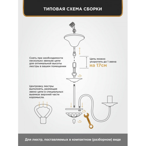 Люстра с подвесками 5 ламп S1297-5 Петрасвет